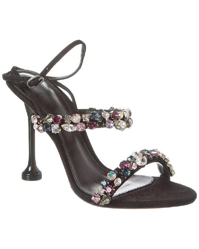 Alexandre Birman Betina Crystals 100 Suede Sandal