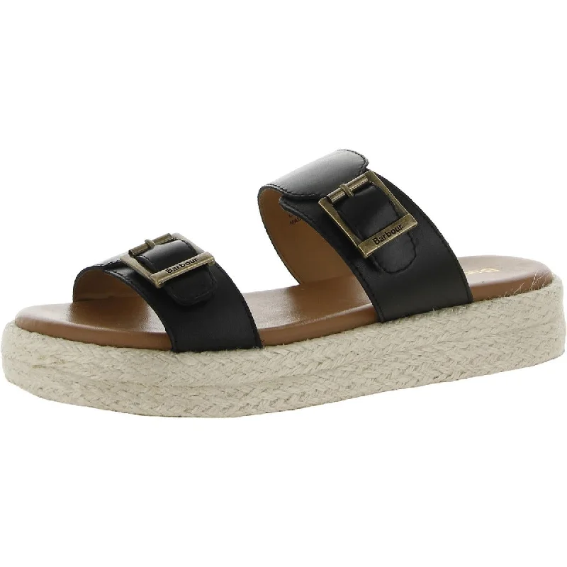 Barbour Womens Ameida Leather Slip On Platform Sandals