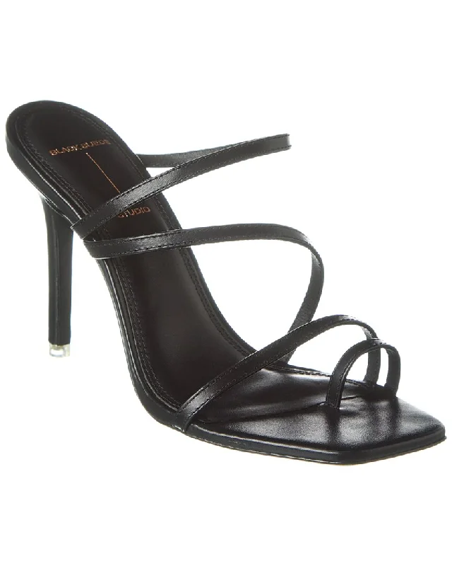 Black Suede Studio Cindy Leather Sandal