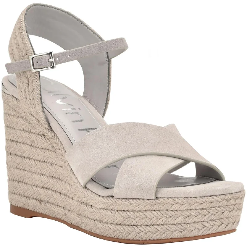 Calvin Klein Womens Elory Suede Slingback Espadrilles