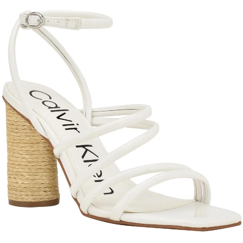 Calvin Klein Womens Sizzle Patent Ankle Strap Heels