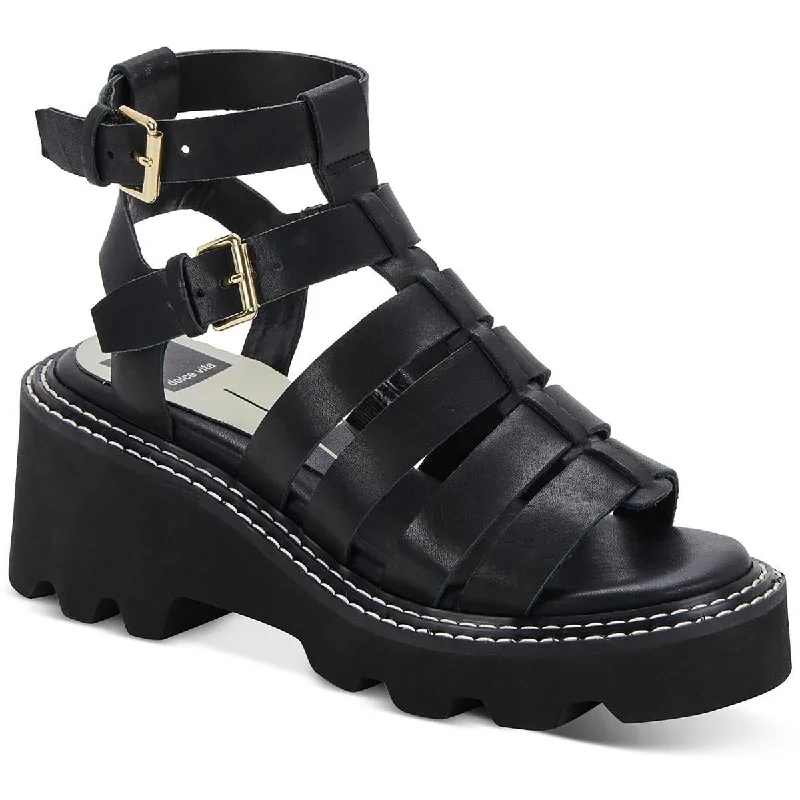 Dolce Vita Womens Galore Buckle Heel Gladiator Sandals