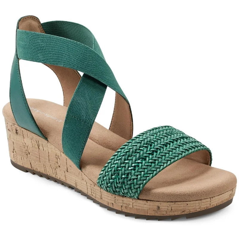 Easy Spirit Womens Lorena 2 Leather Woven Slingback Sandals