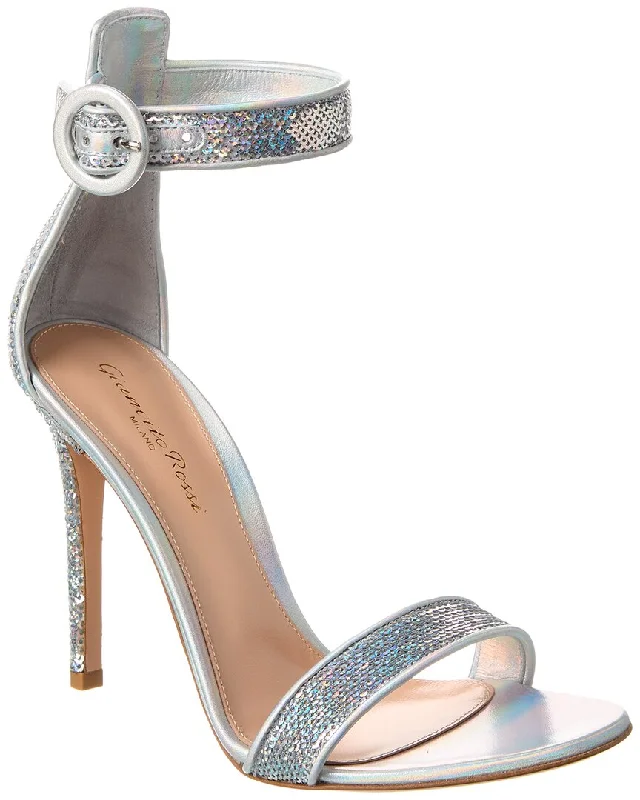 Gianvito Rossi 105 Sequin & Leather Sandal