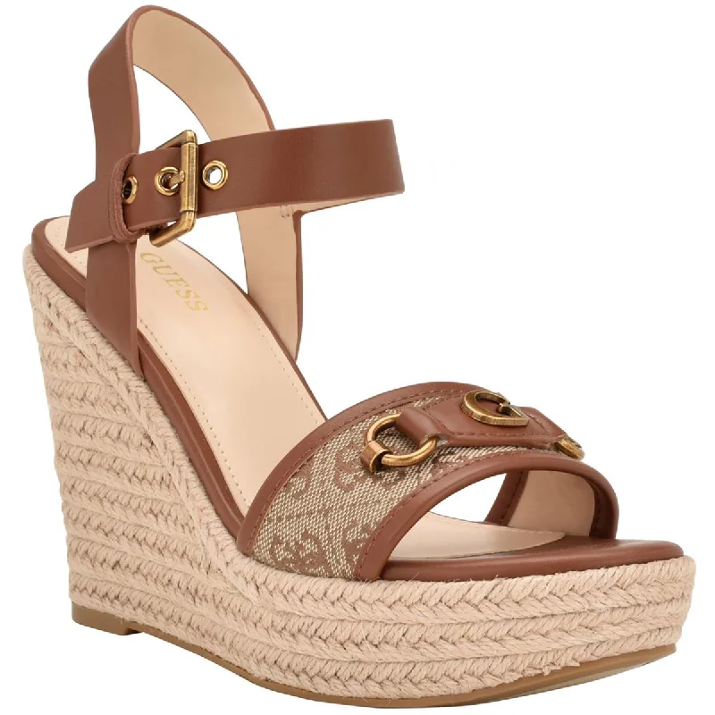 Guess Womens Hisley 2 Faux Leather Espadrille Slingback Sandals