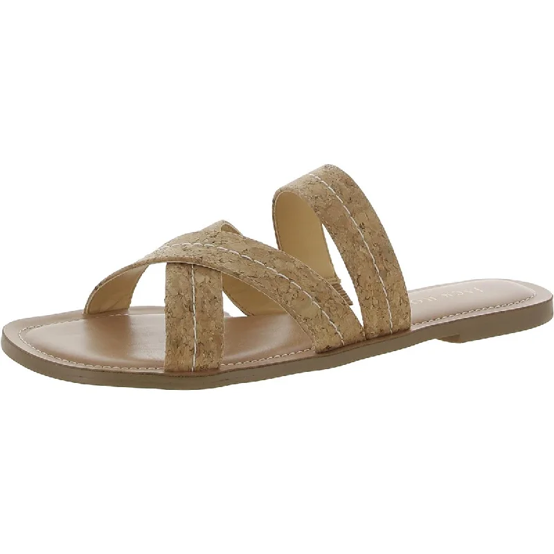 Jack Rogers Womens Sara Stitch Criss-Cross Front Slip-On Slide Sandals