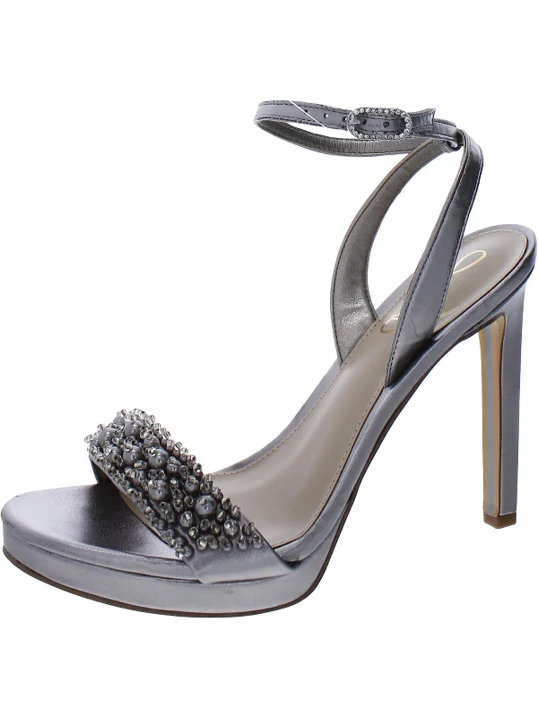 Jade Perla Womens Embellished Ankle Strap Heels