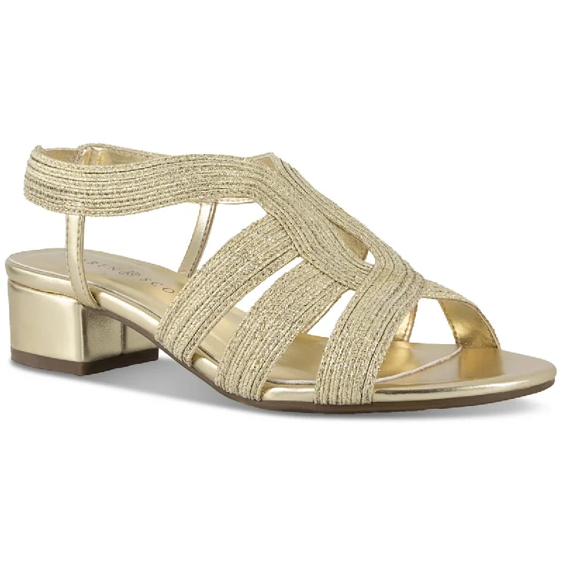 Karen Scott Womens Nathena Metallic Slingback Strappy Sandals