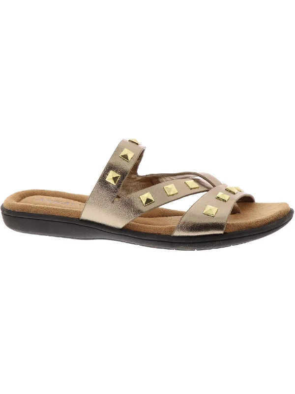 LaJolla Womens Leather Metallic Thong Sandals