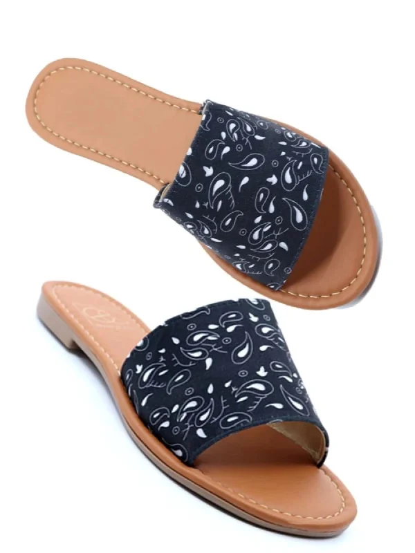 Lulu 4 Sandals In Black Bandana