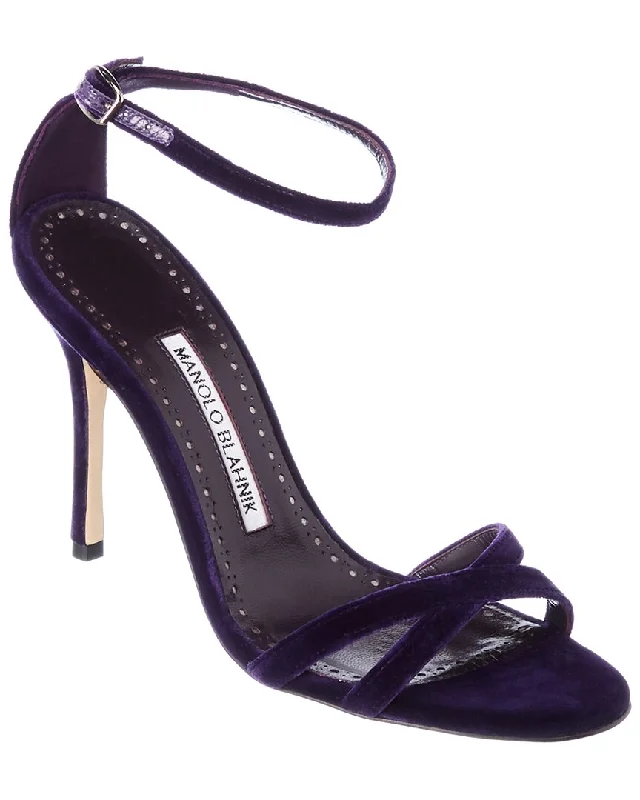 Manolo Blahnik Paloma 105 Velvet Sandal