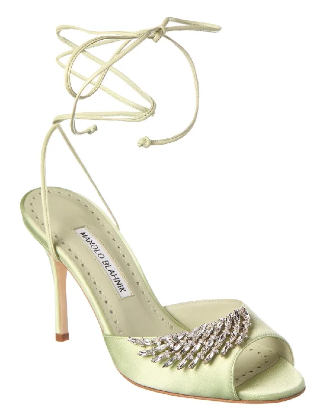 Manolo Blahnik Plumena 90 Satin Sandal