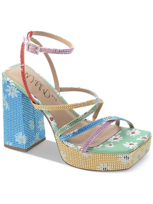 Muzef Womens Floral Strappy Platform Sandals