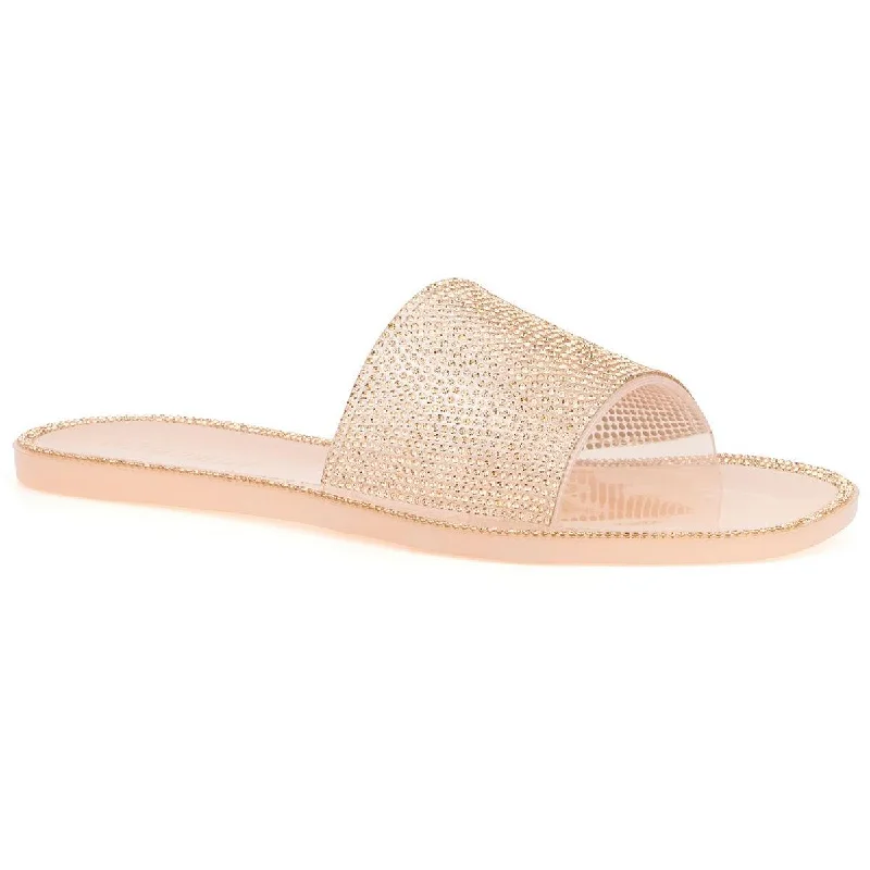 Olivia Miller Womens Slip On Open Toe Jelly Sandals