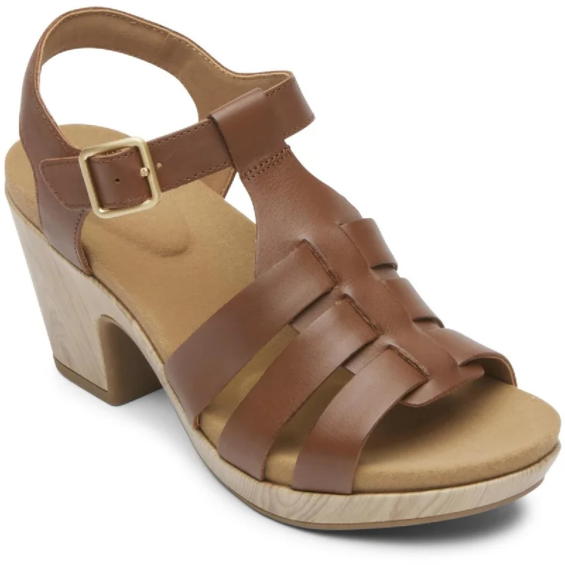 Rockport Womens VIVIANNE WOVEN Faux Leather Dressy Strappy Sandals