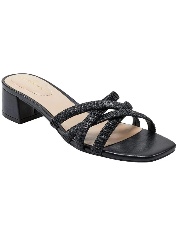 RunRun 3 Womens Faux Leather Criss-Cross Slide Sandals