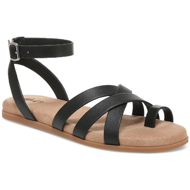 Style & Co. Womens Parnikka Faux Leather Criss-Cross Slingback Sandals