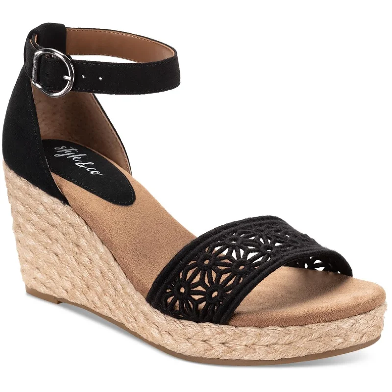 Style & Co. Womens Shirleyy Faux Suede Platform Wedge Sandals