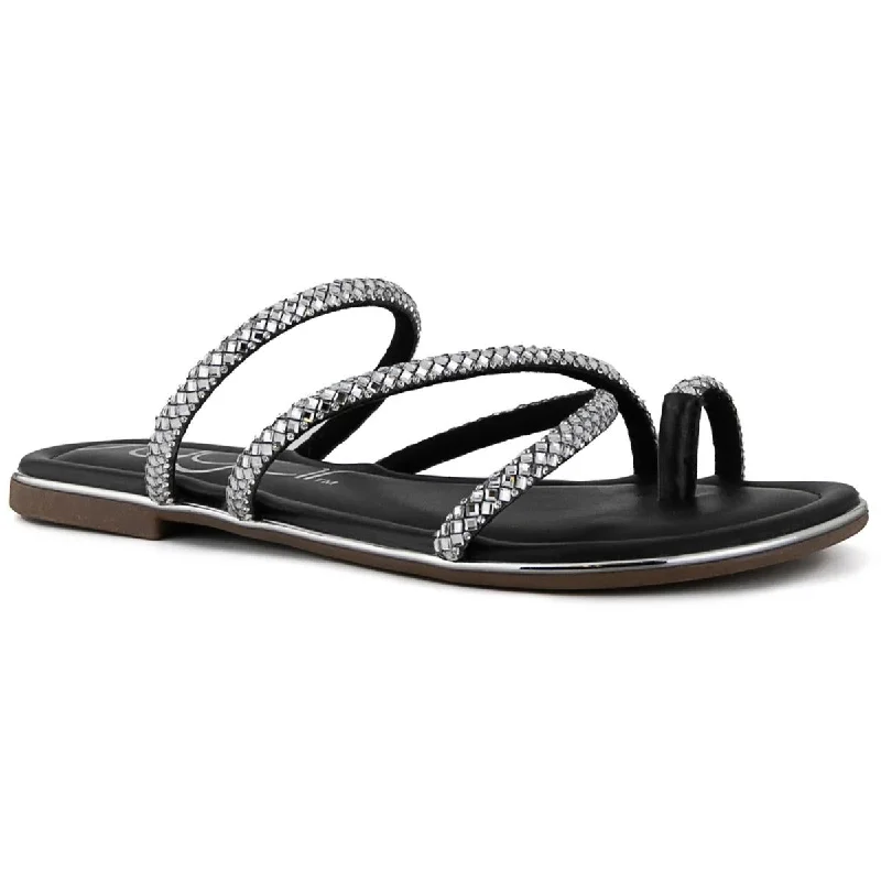 Sugar Womens Daydreamer Slip-On Embellished Slide Sandals