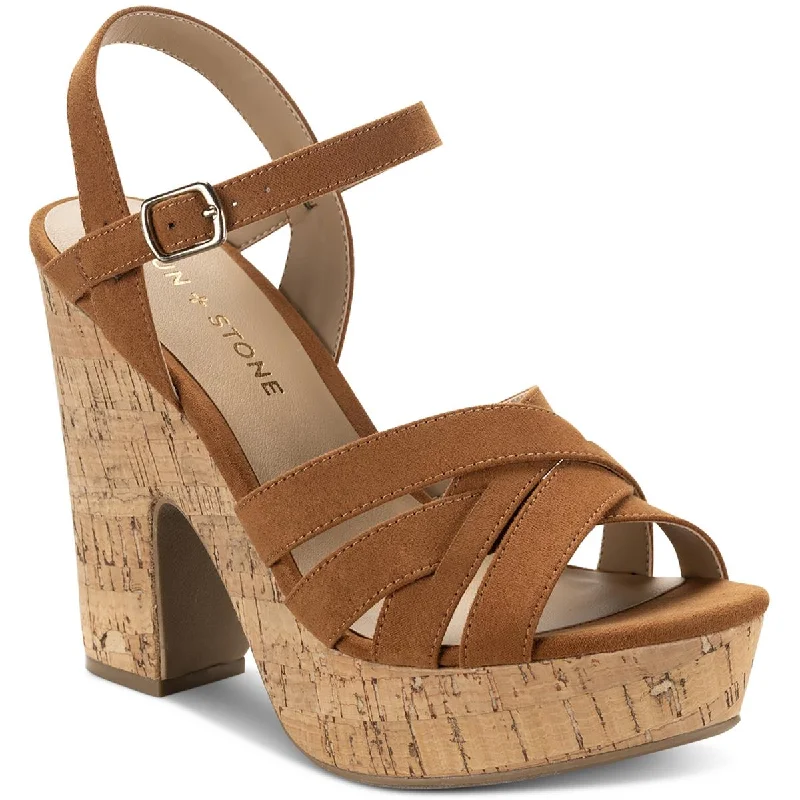 Sun + Stone Womens Naomii Faux Suede Strappy Heels