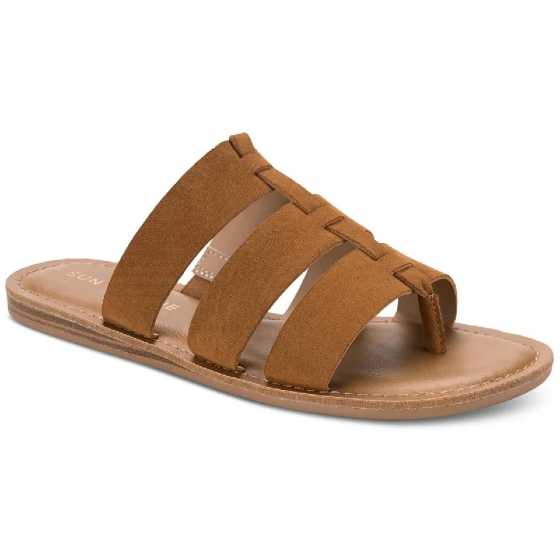 Sun + Stone Womens Oliaa Faux Suede Slide Sandals