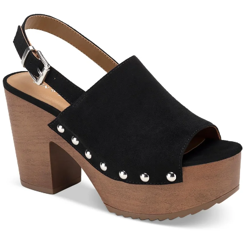 Sun + Stone Womens Rayaell Faux Suede Studded Platform Sandals