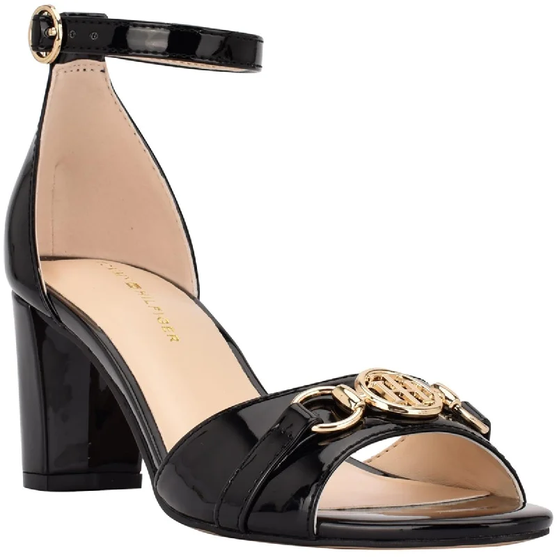 Tommy Hilfiger Womens Rusina Patent Ankle Strap Heels