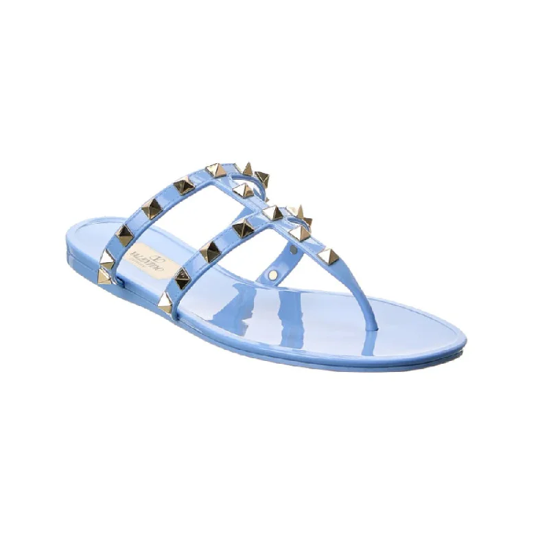 Valentino Garavani Women's Jelly Thong Sandals, Light Blue