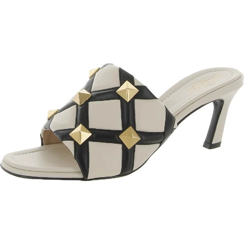 Valentino Garavani Womens Leather Quilted Mule Sandals