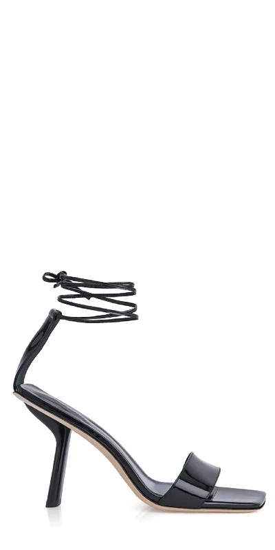 Women's Devon Heels Patent Leather Sandal In Black