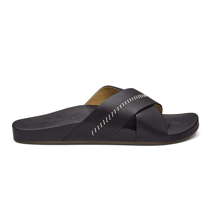 Womens Olukai Kipe'a 'olu in Black/Black