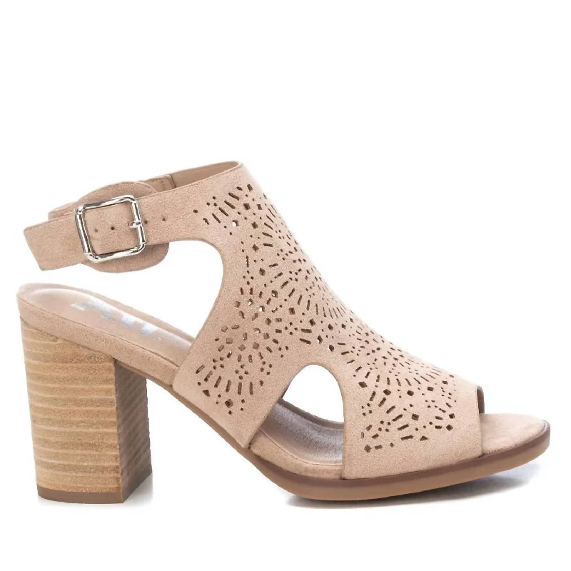 Women's Suede Sandals In Beige