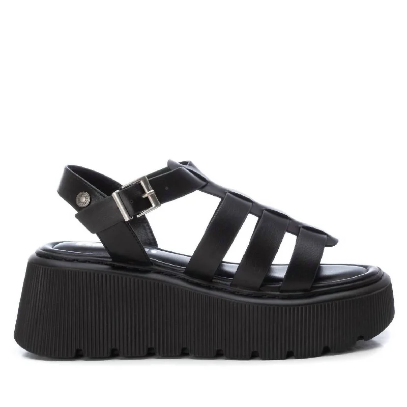 Women's Wedge Sandals In Black