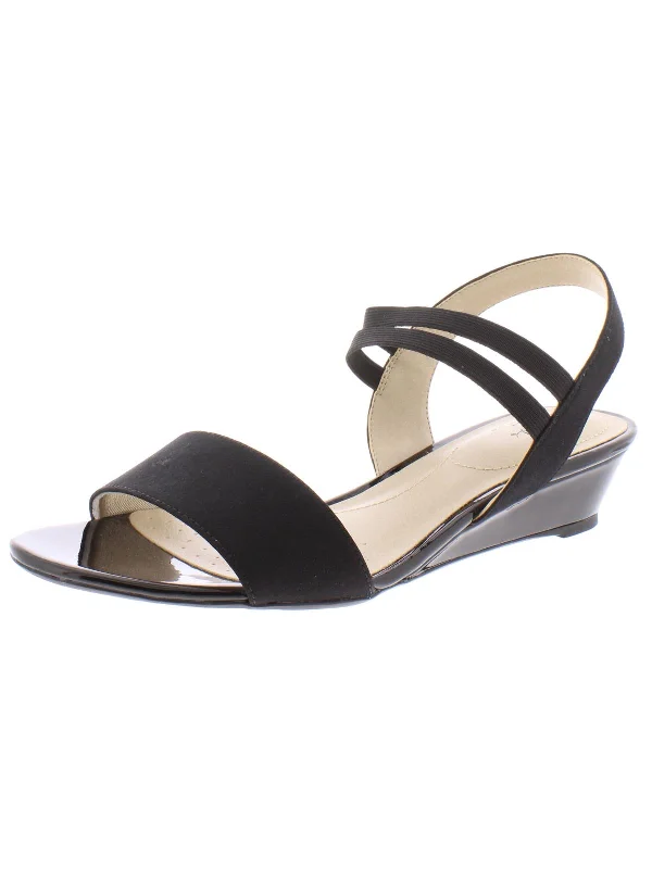 Yolo Womens Solid Ankle Strap Wedge Sandals