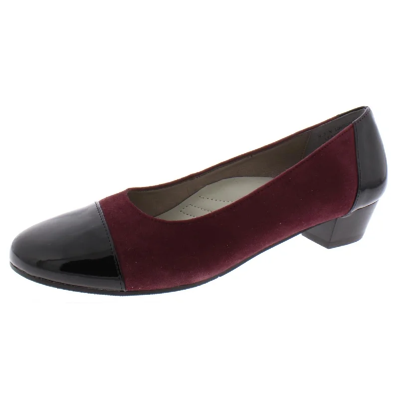 Auditions Womens Ella Suede Patent Leather Dress Pumps