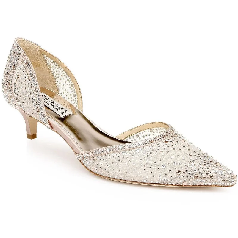 Badgley Mischka Womens Madelyn Slip On Dressy Kitten Heels