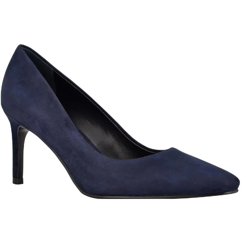 Calvin Klein Womens Callia Suede Square Toe Pumps