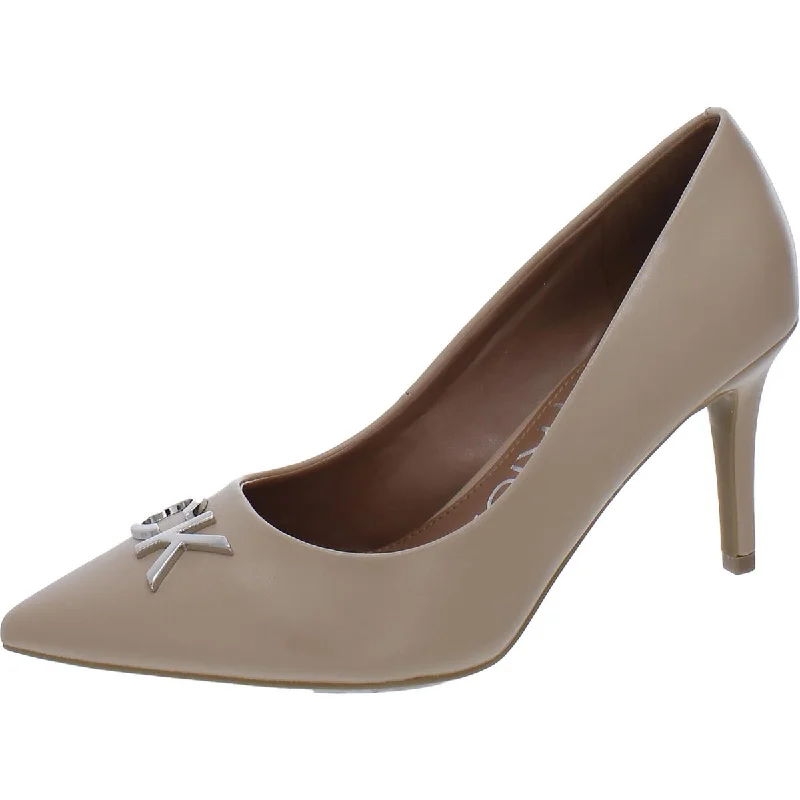 Calvin Klein Womens Patent Cushioned Footbed Pumps