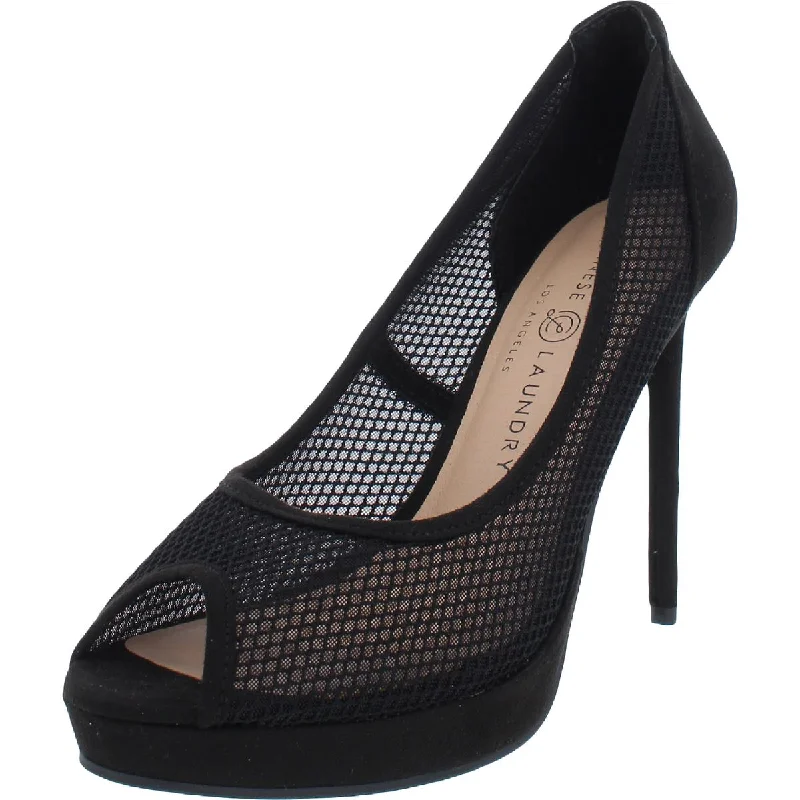 Chinese Laundry Womens Hallsy Mesh Peep-Toe Pumps