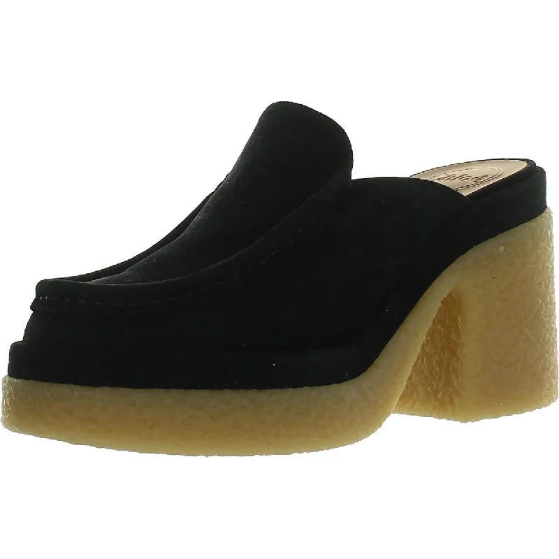 Chloe Womens Jamie Suede Platform Clogs