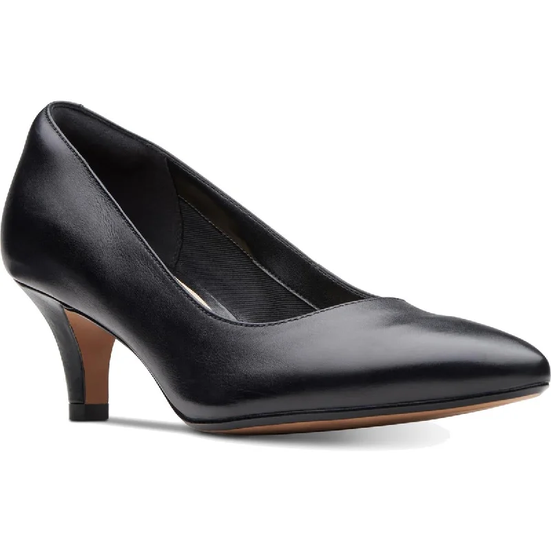 Clarks Womens Leather Solid Pumps