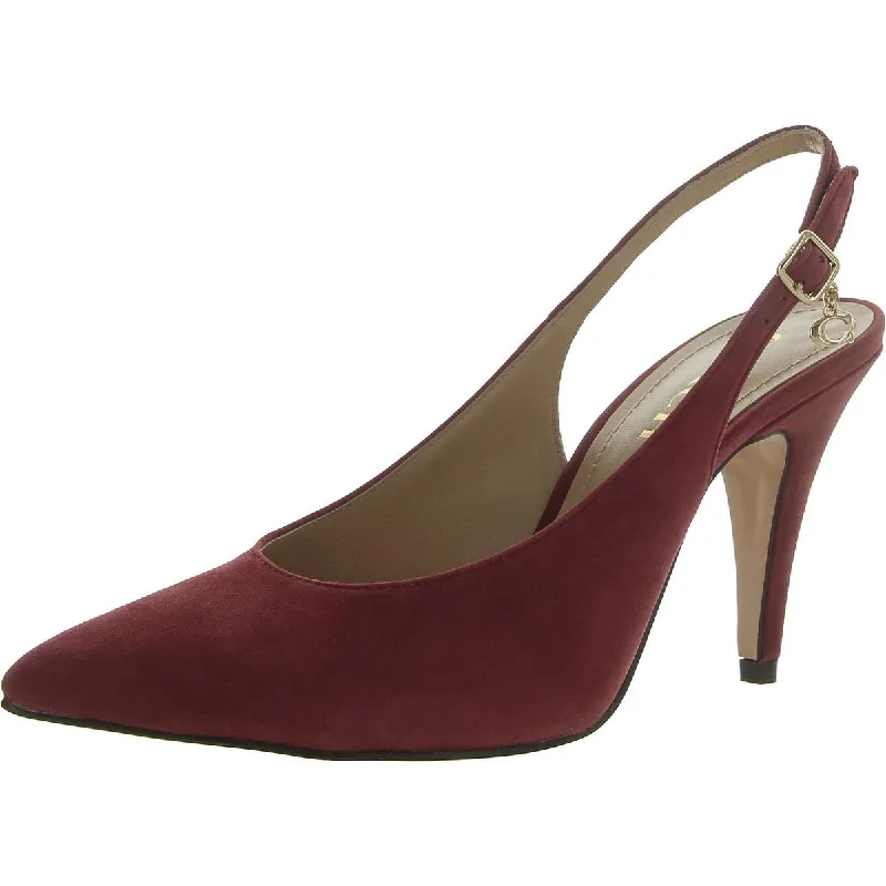 Coach Womens Sutton Suede Suede Pointed Toe Slingback Heels