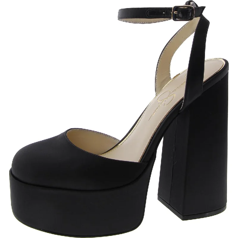 Jessica Simpson Womens Skilla Satin Block Heel