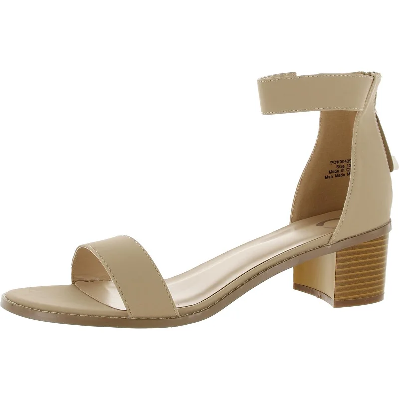 Journee Collection Womens Faux Leather Sandal Block Heels