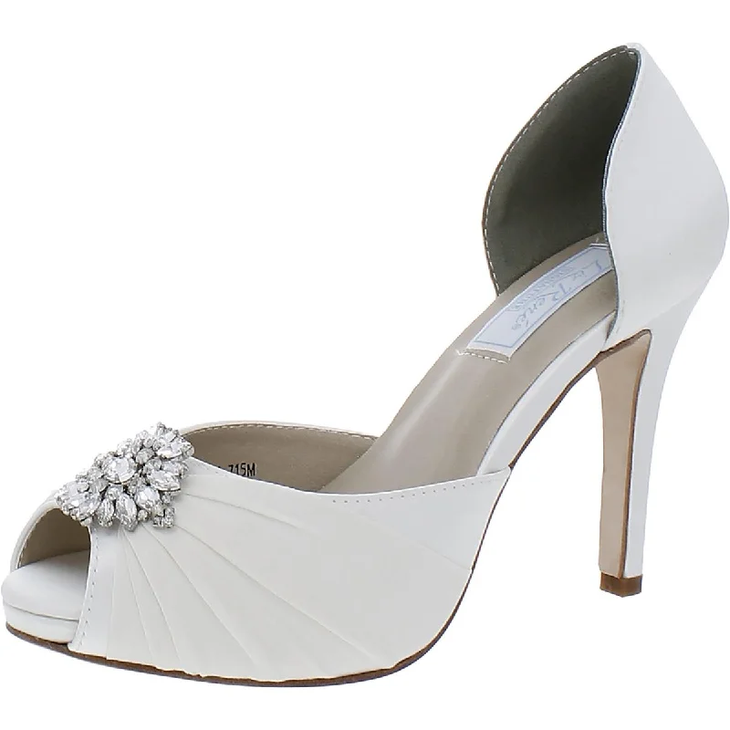 Liz Rene Signature Womens Coralie Embellished Peep Toe Pumps