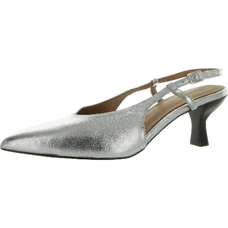 Madewell Womens   Metallic Pointed toe Kitten Heels