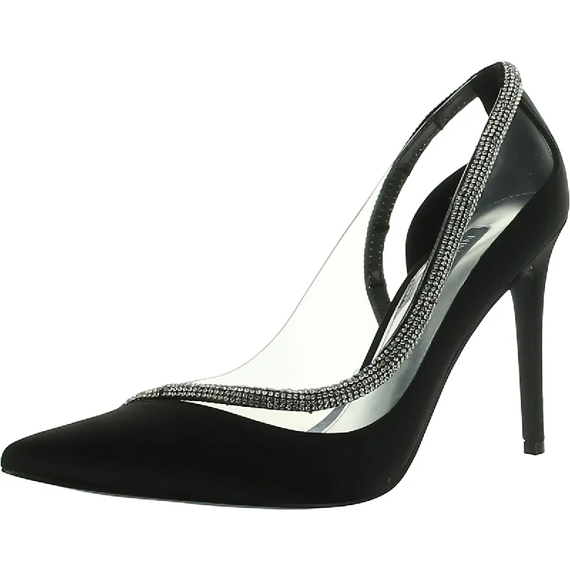 Nine West Womens Finna Satin Rhinestone Pumps