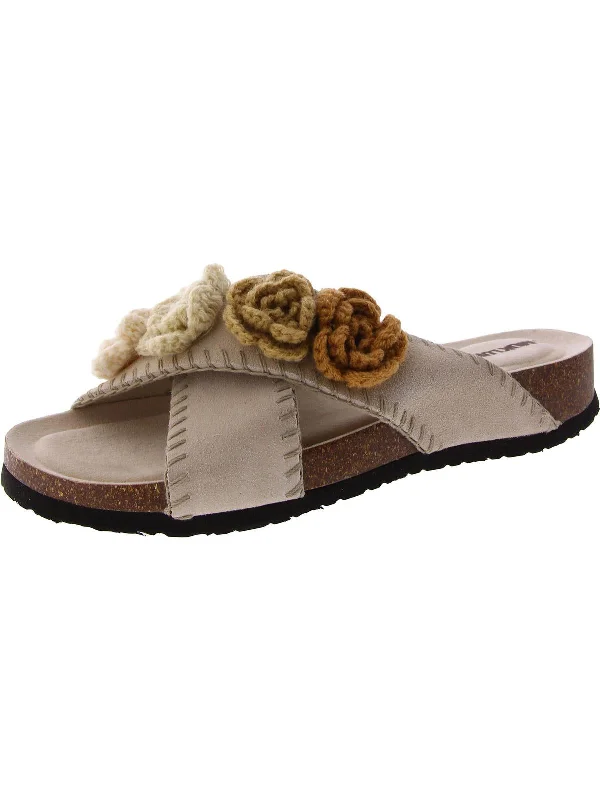 Stylish Savings Penelope Womens Suede Criss-Cross Slide Sandals