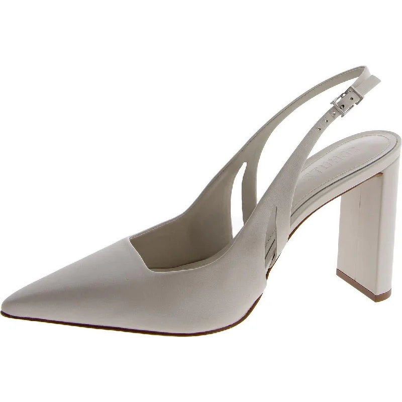 Schutz Womens BLANCHE Leather Pointed toe Slingback Heels