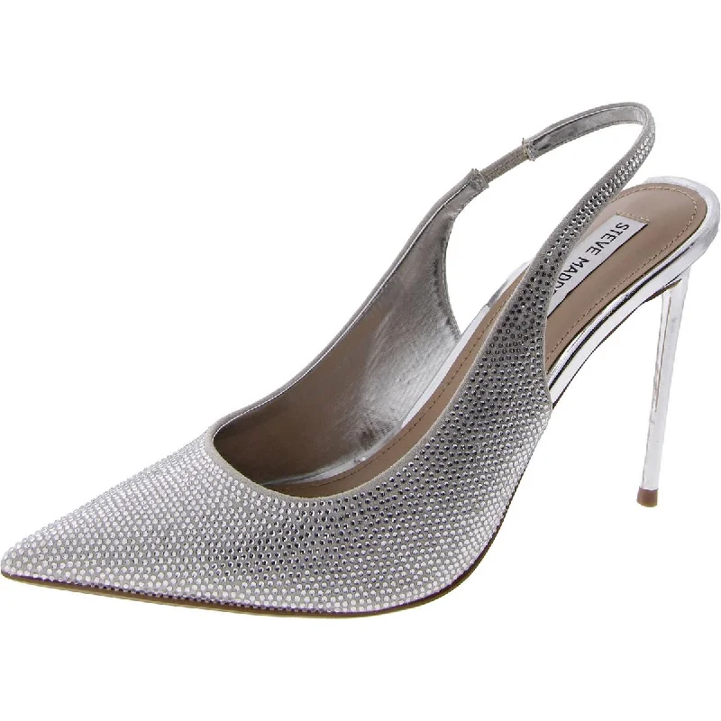 Steve Madden Womens Mariah Rhinestone Pointed Toe Slingback Heels